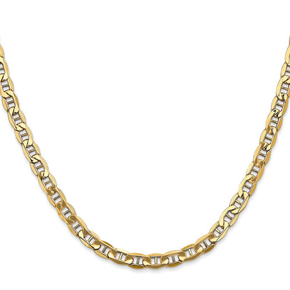 10K Gelbgold 4.75mm Halbmassiv Anker Halskette