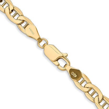 10K Gelbgold 4.75mm Halbmassiv Anker Halskette