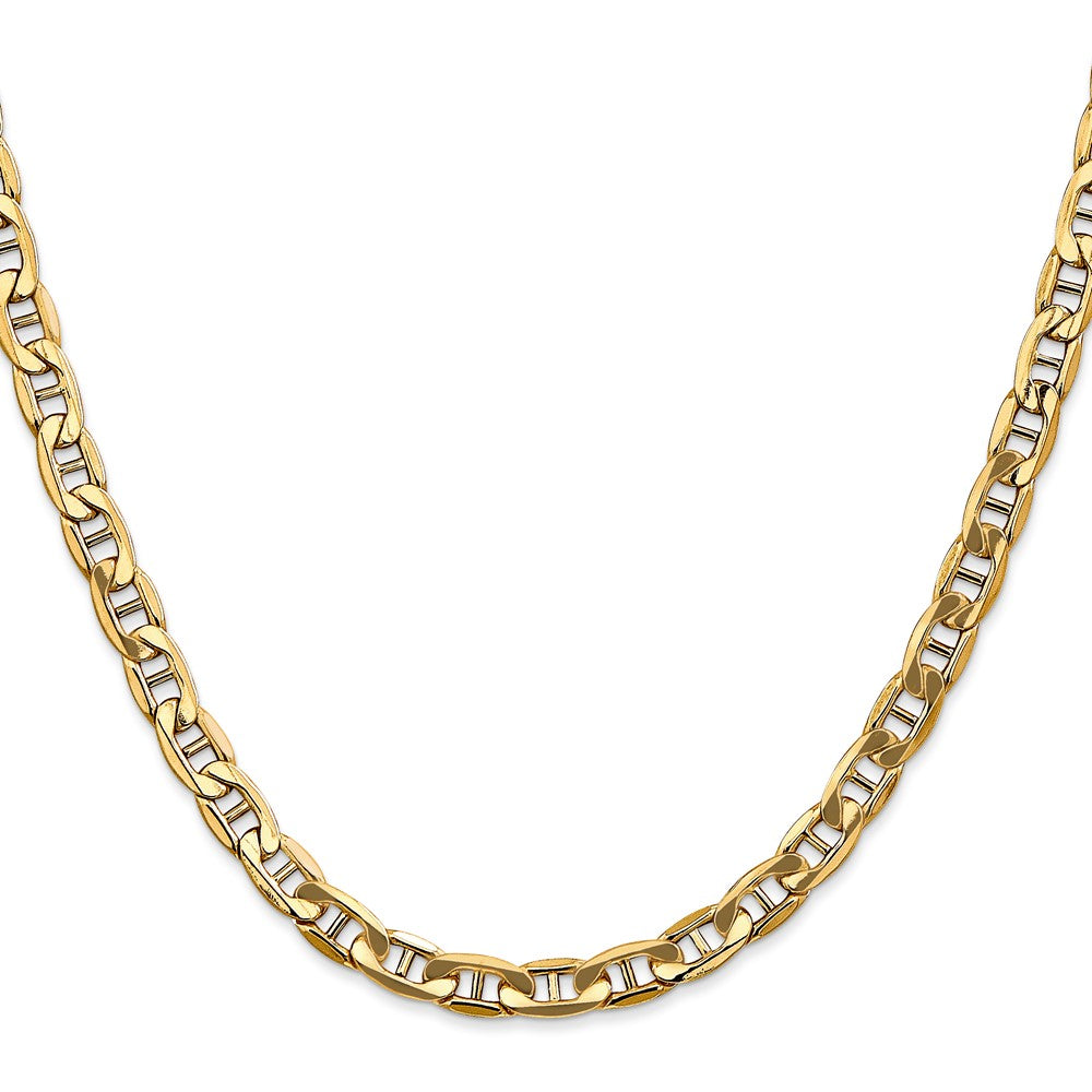10K Gelbgold 5.5mm Halbmassiv Anker Halskette