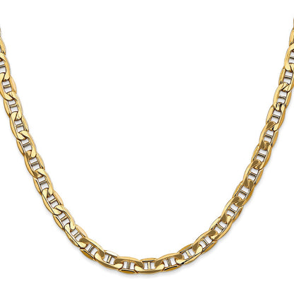 10K Gelbgold 5.5mm Halbmassiv Anker Halskette