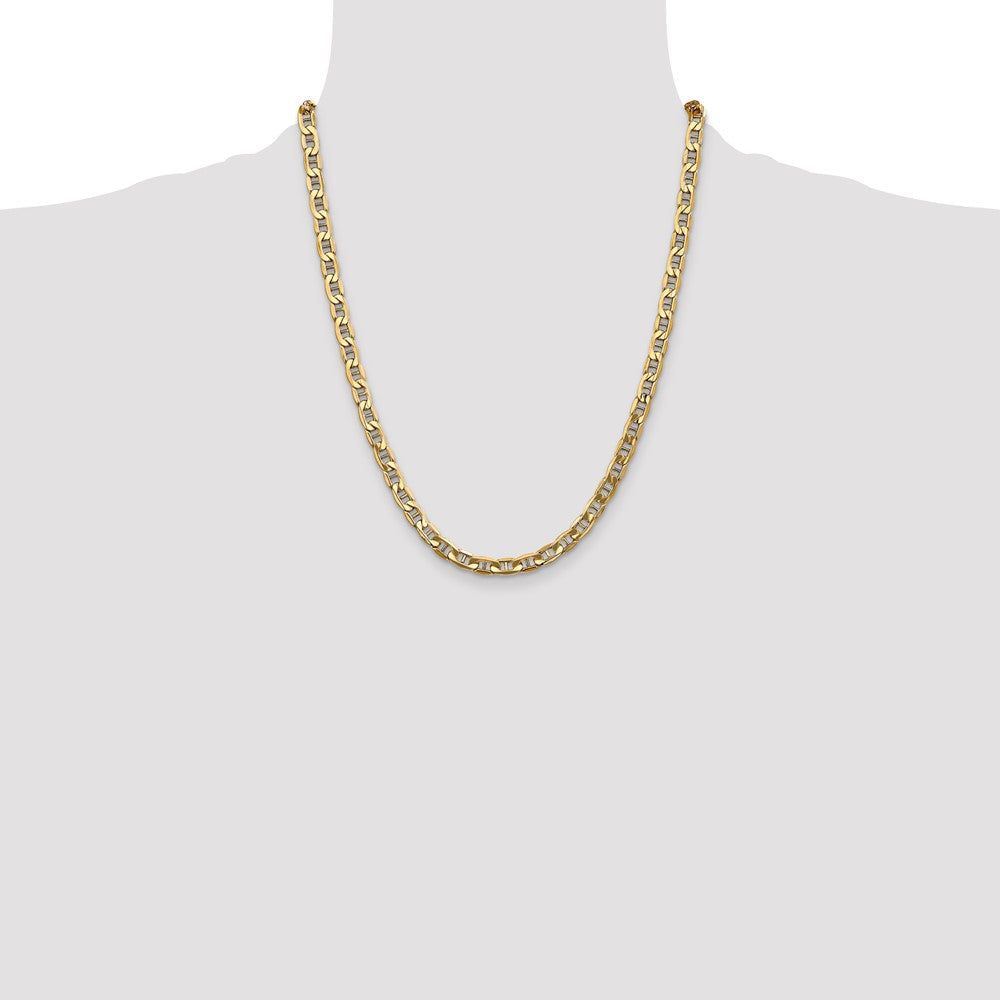 10K Gelbgold 5.5mm Halbmassiv Anker Halskette