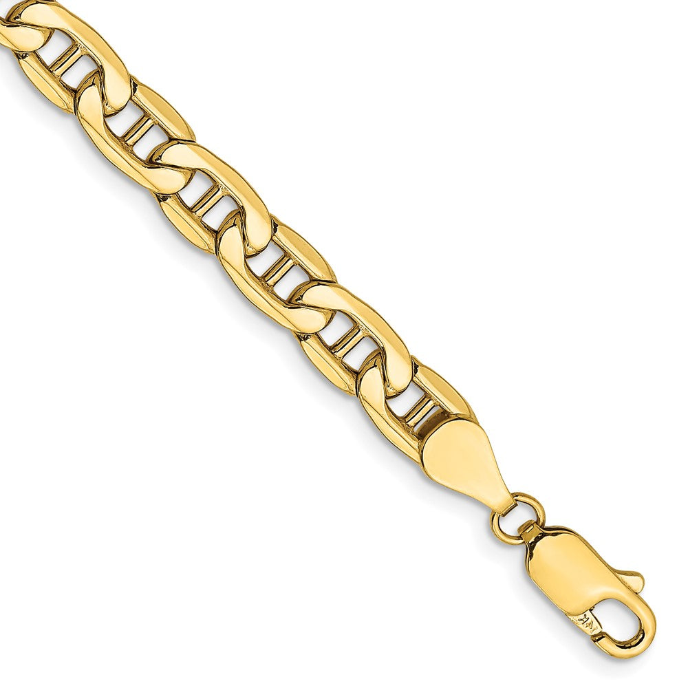 10K Gelbgold 5.5mm Halbmassiv Anker Gliederarmband