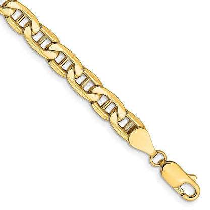 10K Gelbgold 5.5mm Halbmassiv Anker Gliederarmband