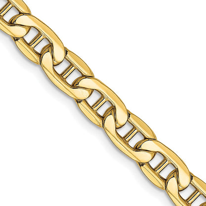 10K Gelbgold 5.5mm Halbmassiv Anker Halskette