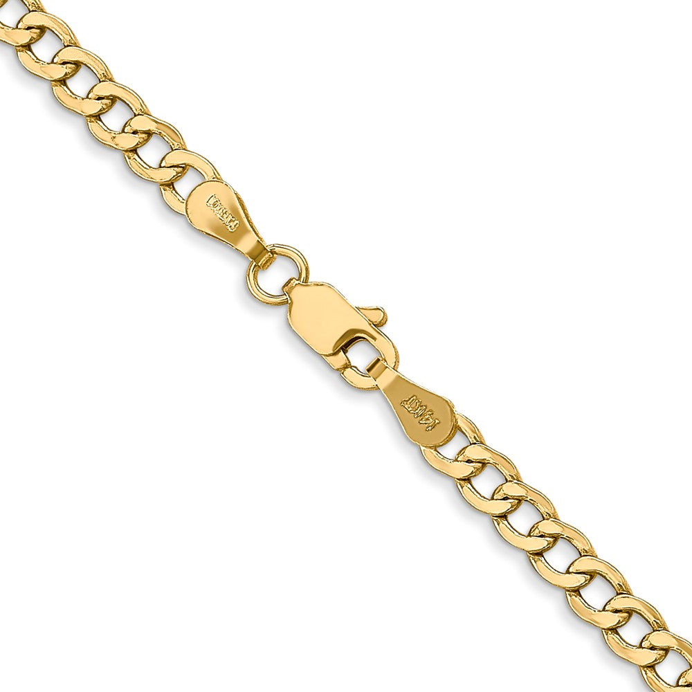 10K Gelbgold 3.35mm Halbmassiv Panzer Glieder Halskette