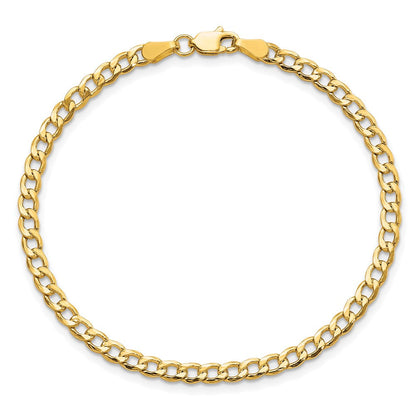 10K Gelbgold 3.35mm Halbmassiv Panzer Glieder Gliederarmband