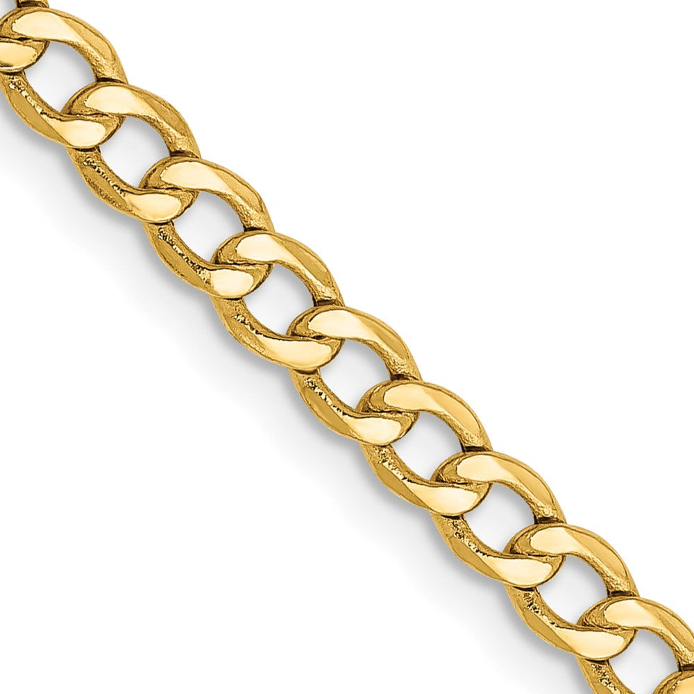 10K Gelbgold 3.35mm Halbmassiv Panzer Glieder Halskette