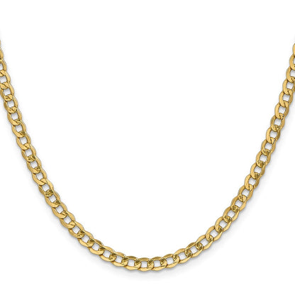 10K Gelbgold 4.3mm Halbmassiv Panzer Glieder Halskette