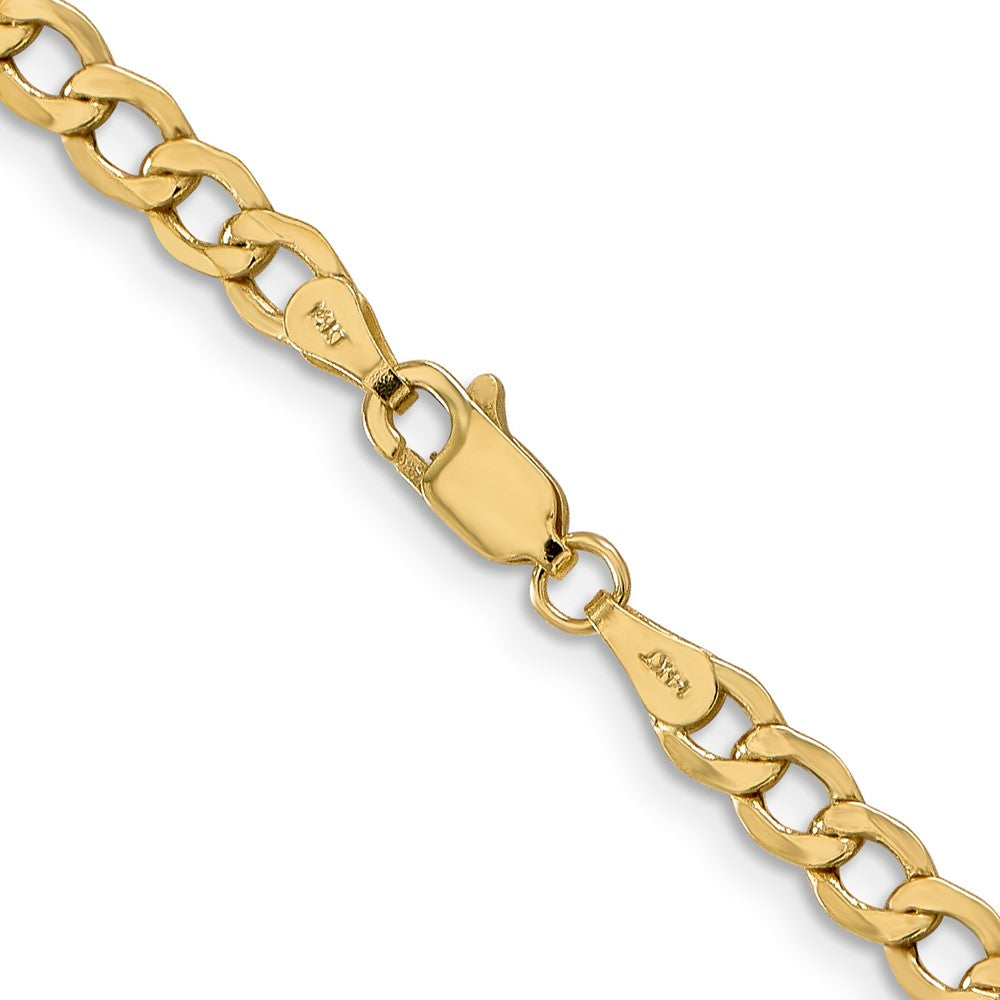 10K Gelbgold 4.3mm Halbmassiv Panzer Glieder Halskette