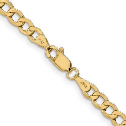 10K Gelbgold 4.3mm Halbmassiv Panzer Glieder Halskette