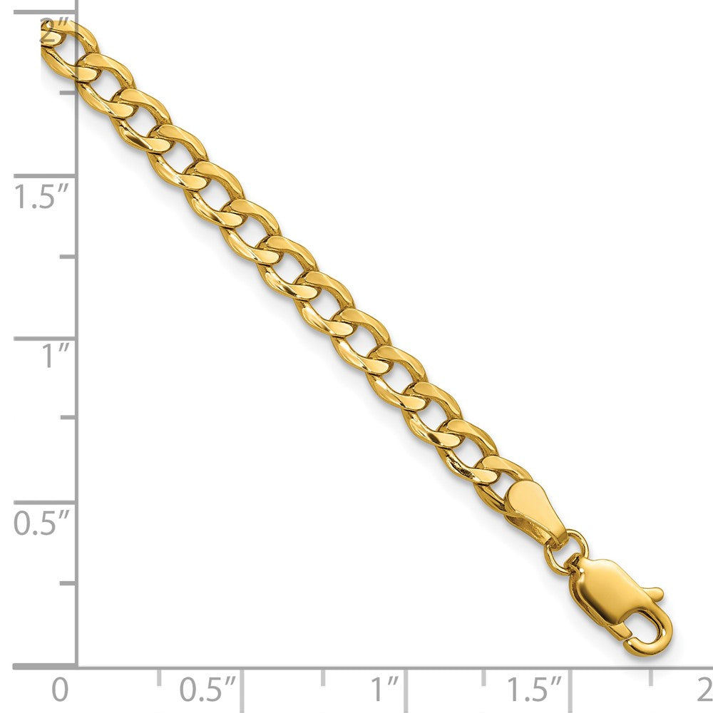10K Gelbgold 4.3mm Halbmassiv Panzer Glieder Halskette
