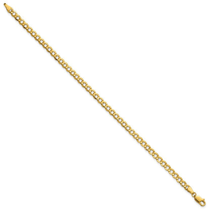 10K Gelbgold 4.3mm Halbmassiv Panzer Glieder Gliederarmband