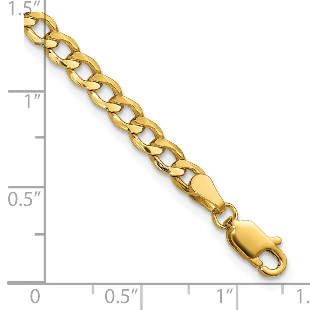 10K Gelbgold 4.3mm Halbmassiv Panzer Glieder Gliederarmband