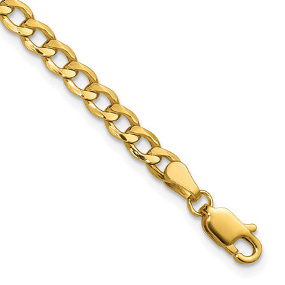 10K Gelbgold 4.3mm Halbmassiv Panzer Glieder Kette Fußkettchen