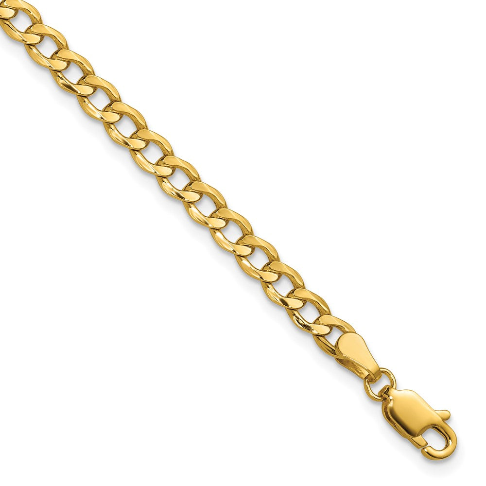 10K Gelbgold 4.3mm Halbmassiv Panzer Glieder Halskette