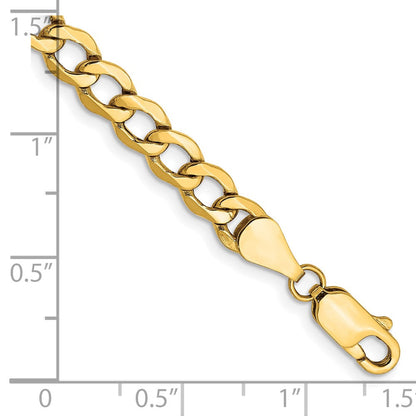 10K Gelbgold 5.25mm Halbmassiv Panzer Glieder Gliederarmband