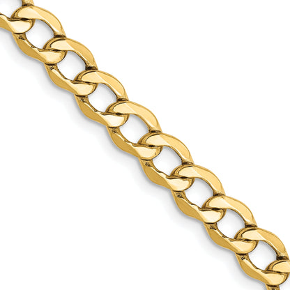 10K Gelbgold 5.25mm Halbmassiv Panzer Glieder Halskette