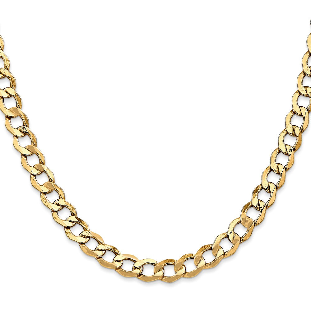 10K Gelbgold 6.5mm Halbmassiv Panzer Glieder Halskette