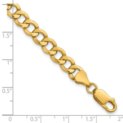 10K Gelbgold 6.5mm Halbmassiv Panzer Glieder Halskette