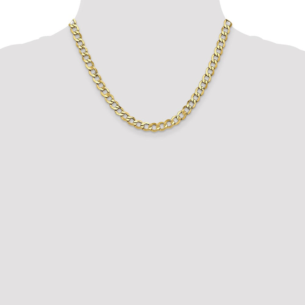 10K Gelbgold 6.5mm Halbmassiv Panzer Glieder Halskette