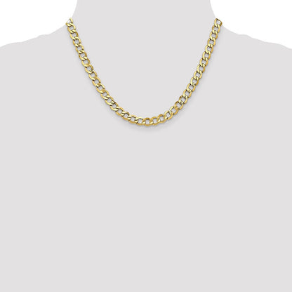 10K Gelbgold 6.5mm Halbmassiv Panzer Glieder Halskette