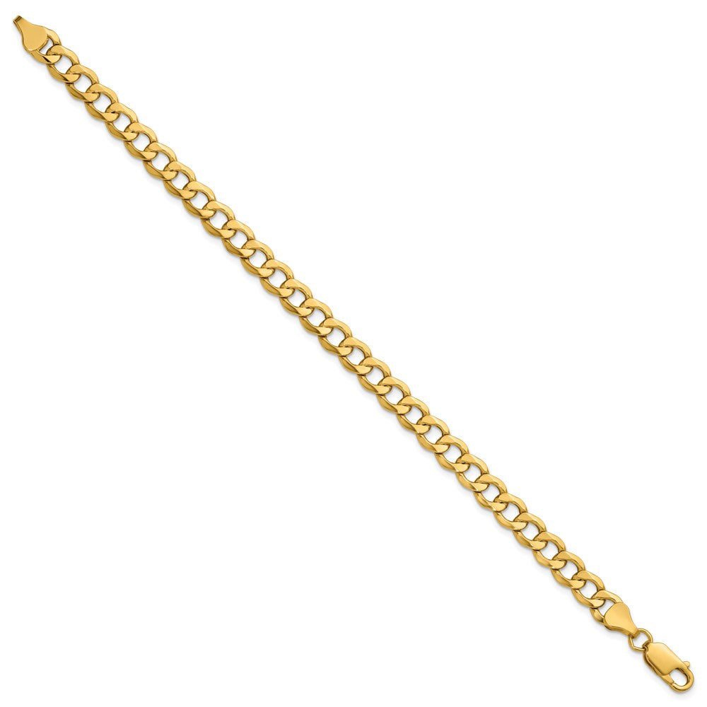 10K Gelbgold 6.5mm Halbmassiv Panzer Glieder Gliederarmband