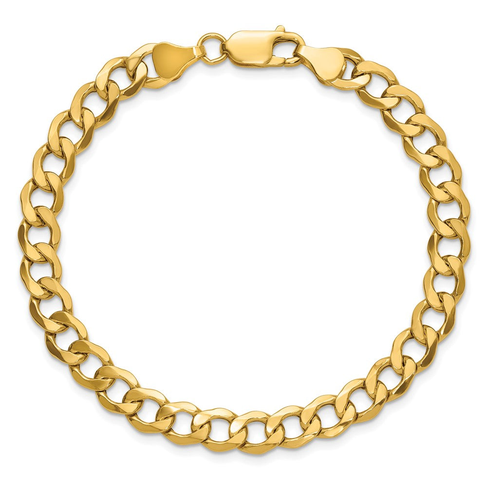 10K Gelbgold 6.5mm Halbmassiv Panzer Glieder Gliederarmband