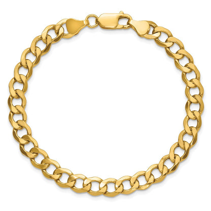10K Gelbgold 6.5mm Halbmassiv Panzer Glieder Gliederarmband