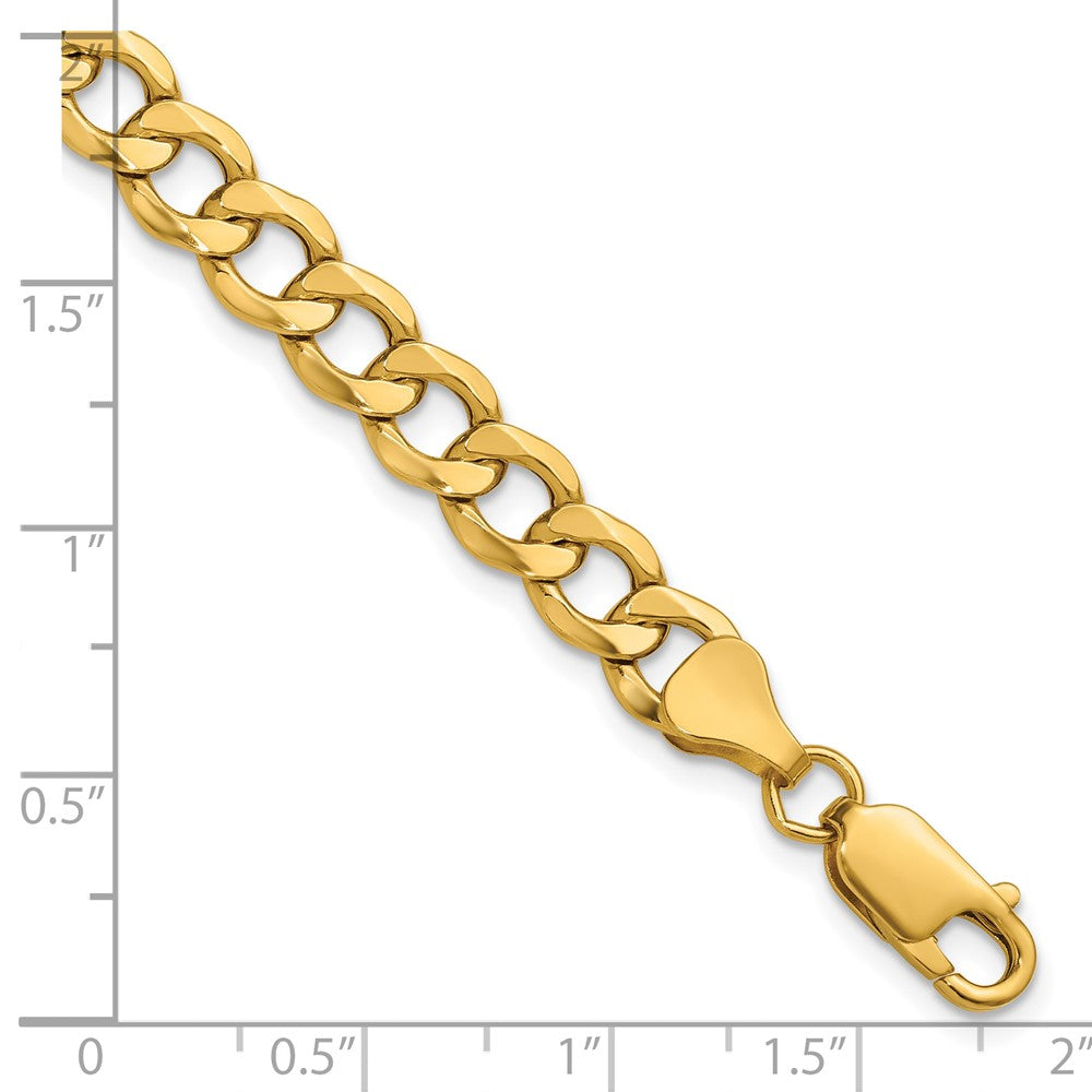 10K Gelbgold 6.5mm Halbmassiv Panzer Glieder Gliederarmband