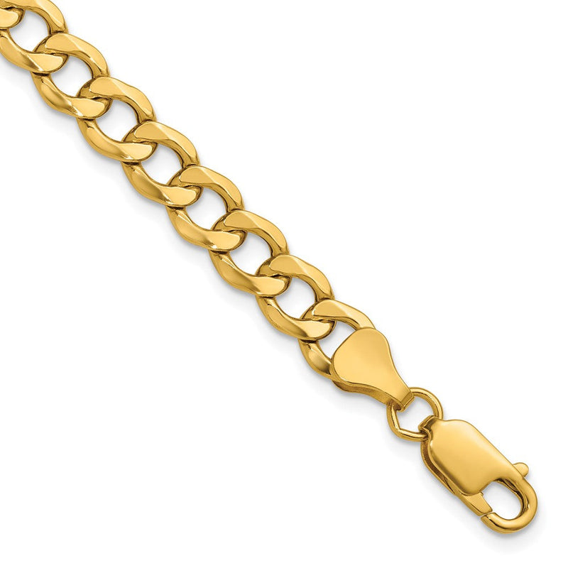 10K Gelbgold 6.5mm Halbmassiv Panzer Glieder Halskette