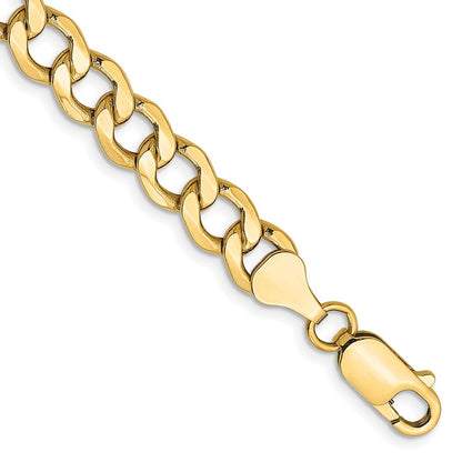 10K Gelbgold 7mm Halbmassiv Panzer Glieder Gliederarmband
