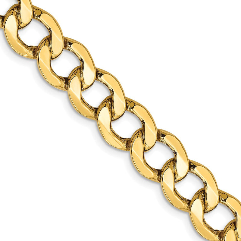 10K Gelbgold 10K 9mm Halbmassiv Panzer Halskette