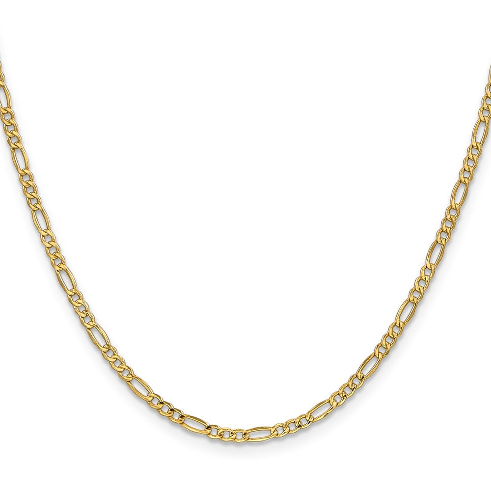10K Gelbgold 2.5mm Halbmassiv Figaro Halskette