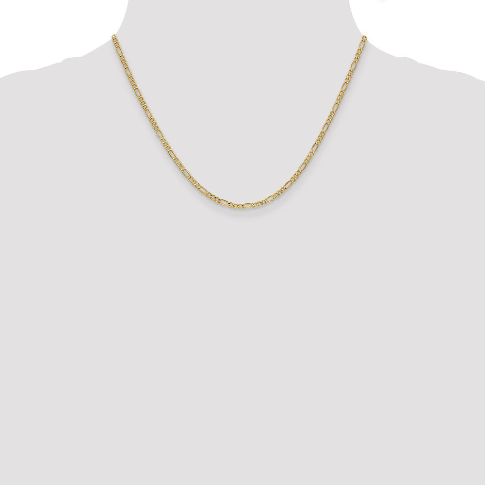 10K Gelbgold 2.5mm Halbmassiv Figaro Halskette
