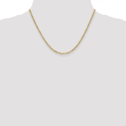 10K Gelbgold 2.5mm Halbmassiv Figaro Halskette