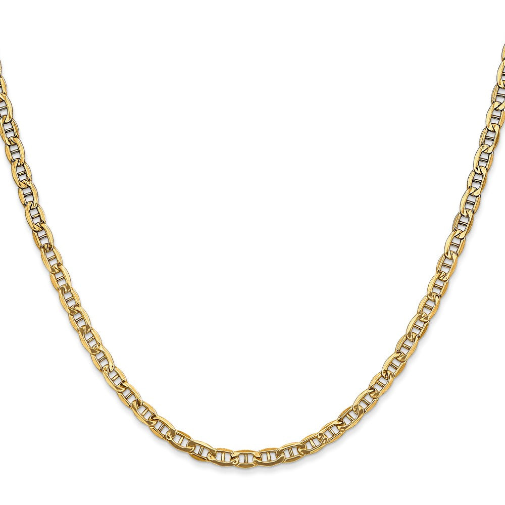 10K Gelbgold 3.2mm Halbmassiv Anker Halskette