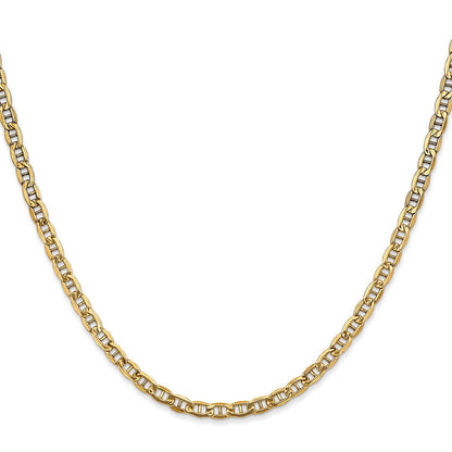 10K Gelbgold 3.2mm Halbmassiv Anker Halskette