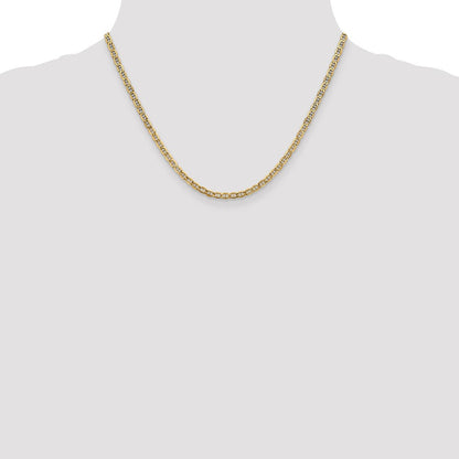 10K Gelbgold 3.2mm Halbmassiv Anker Halskette
