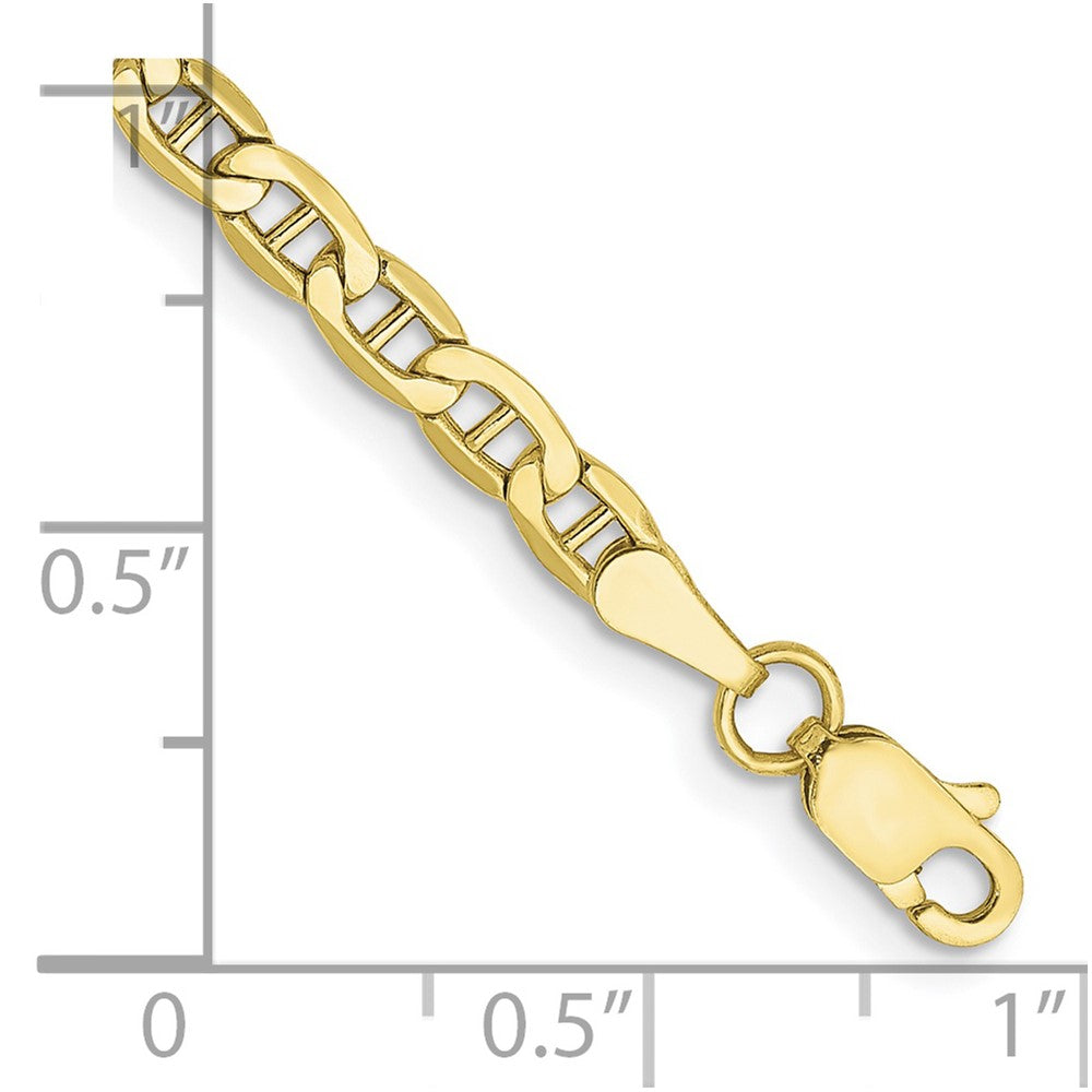 10K Gelbgold 3.2mm Halbmassiv Anker Gliederarmband