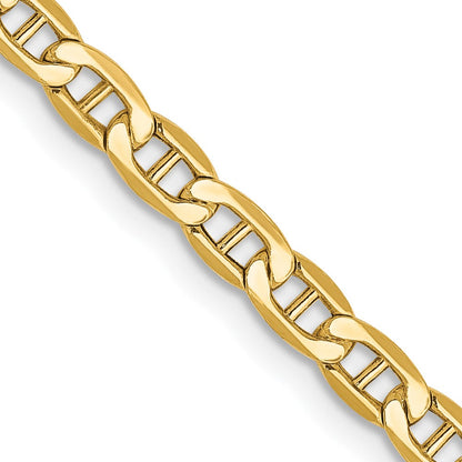 10K Gelbgold 3.2mm Halbmassiv Anker Halskette