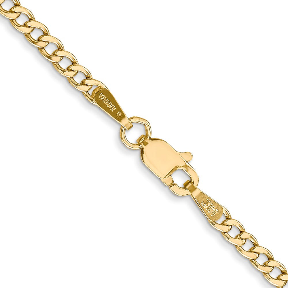 10K Gelbgold 2.5mm Halbmassiv Panzer Glieder Halskette