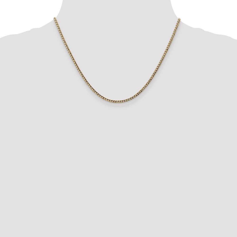 10K Gelbgold 2.5mm Halbmassiv Panzer Glieder Halskette