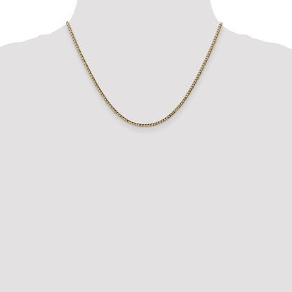 10K Gelbgold 2.5mm Halbmassiv Panzer Glieder Halskette
