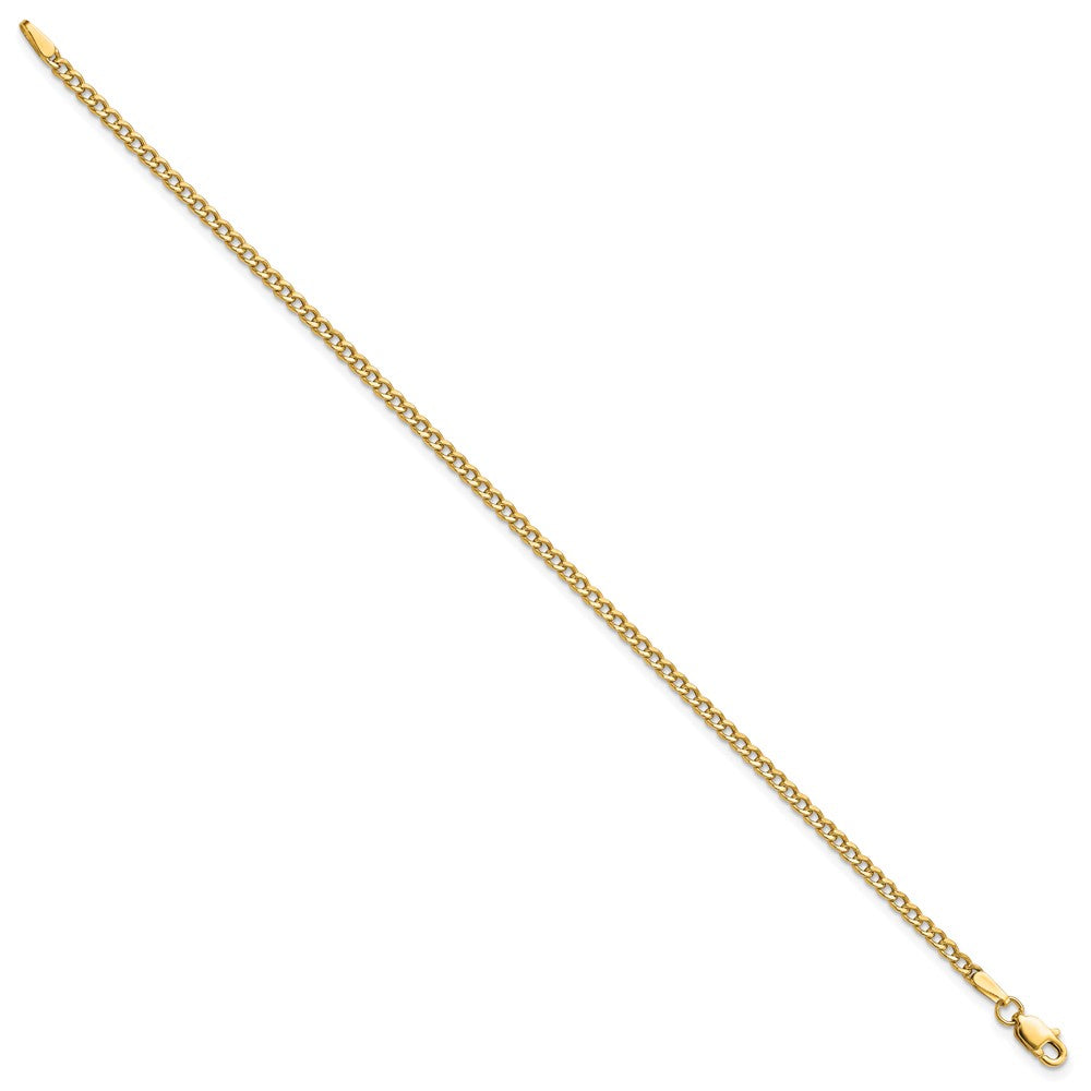 10K Gelbgold 2.5mm Halbmassiv Panzer Glieder Gliederarmband
