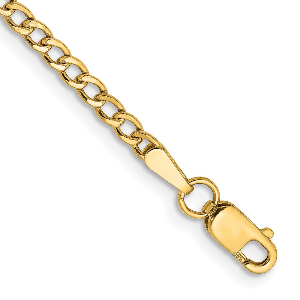 10K Gelbgold 2.5mm Halbmassiv Panzer Glieder Gliederarmband