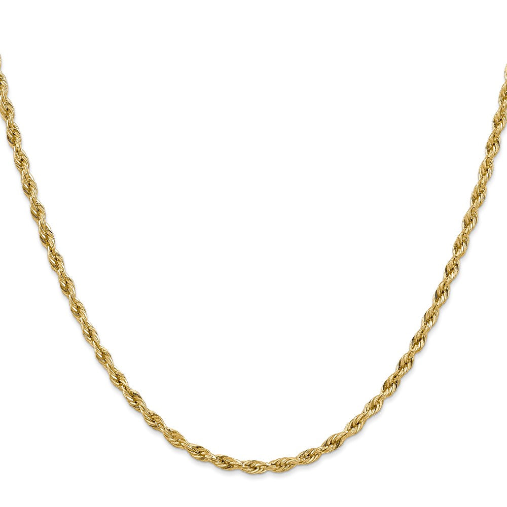10K Gelbgold 3mm Halbmassiv Kordel Halskette