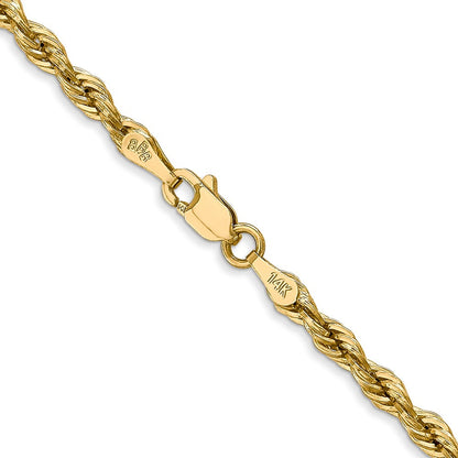 10K Gelbgold 3mm Halbmassiv Kordel Halskette