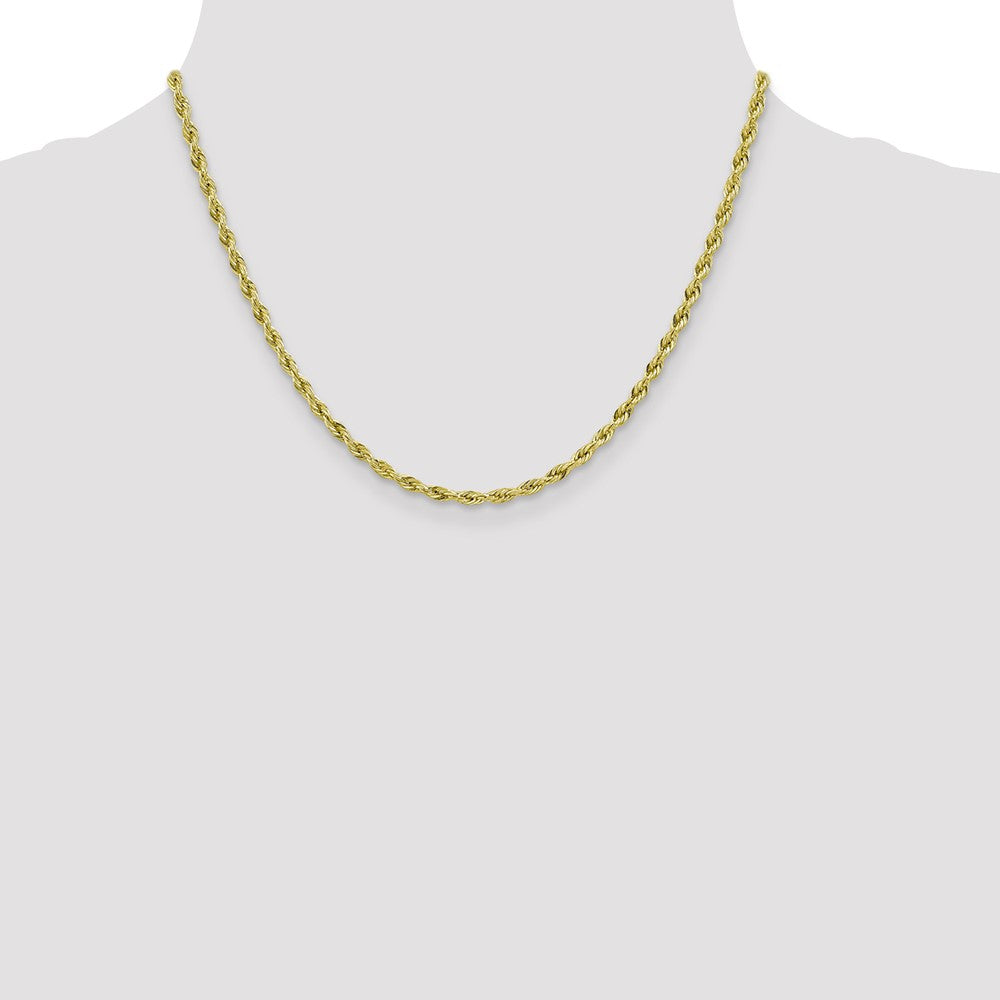 10K Gelbgold 3mm Halbmassiv Kordel Halskette