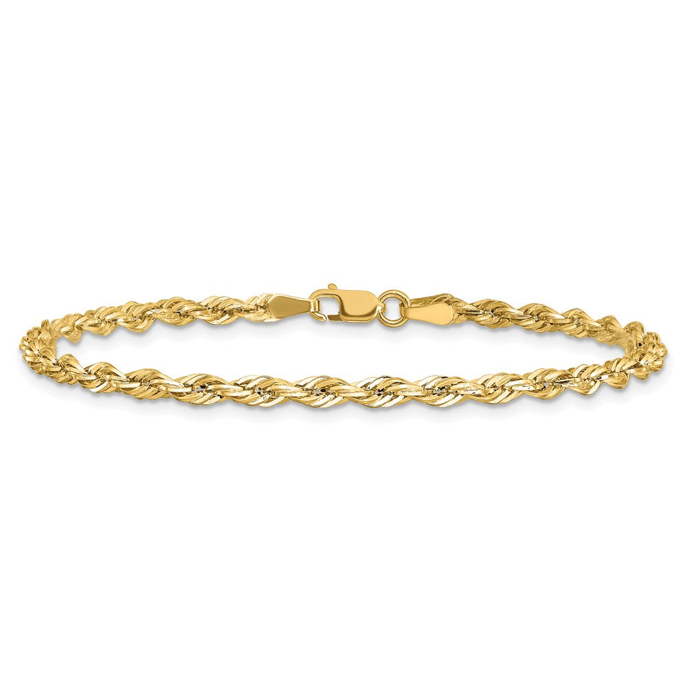 10K Gelbgold 3mm Halbmassiv Kordel Kette Fußkettchen