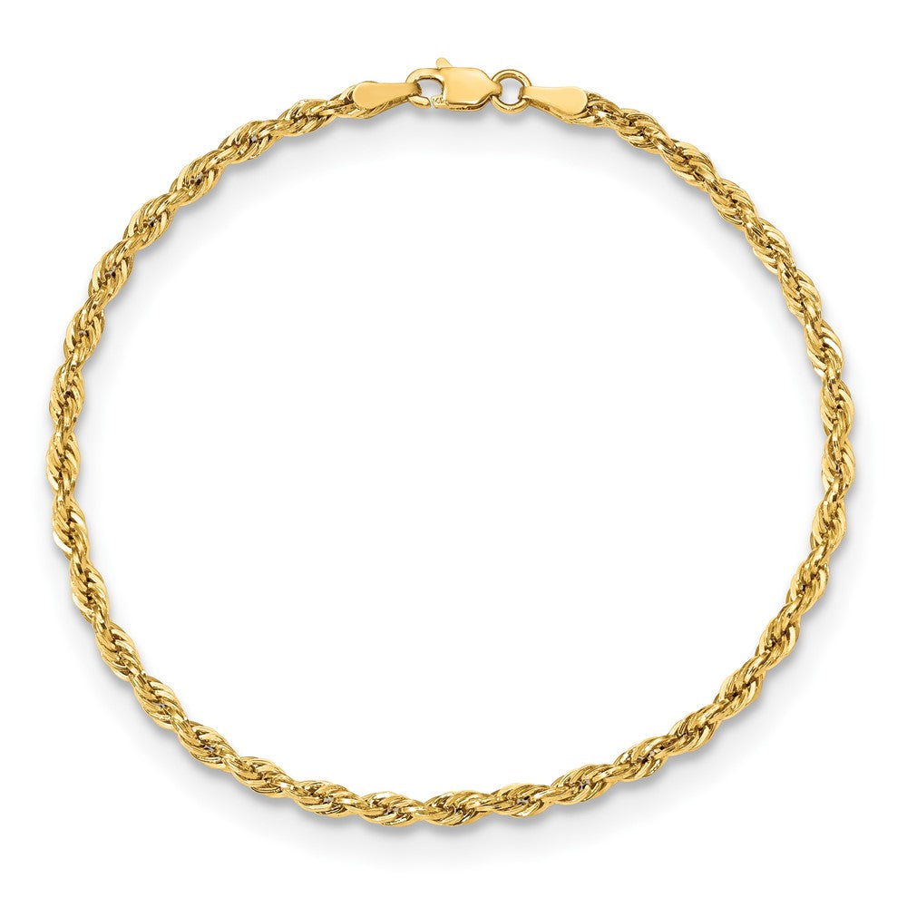 10K Gelbgold 3mm Halbmassiv Kordel Gliederarmband